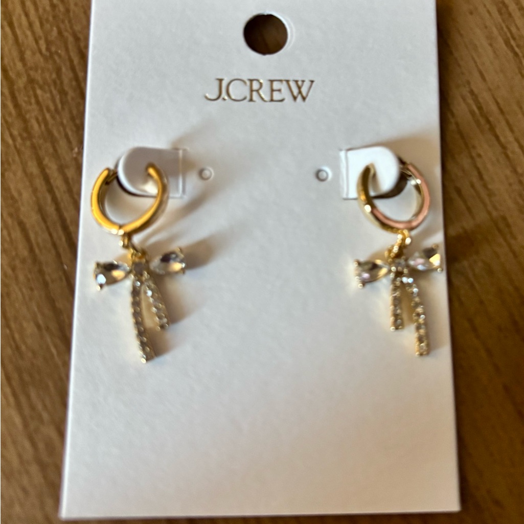J. Crew Elegant Gold And Silver Bow Earrings